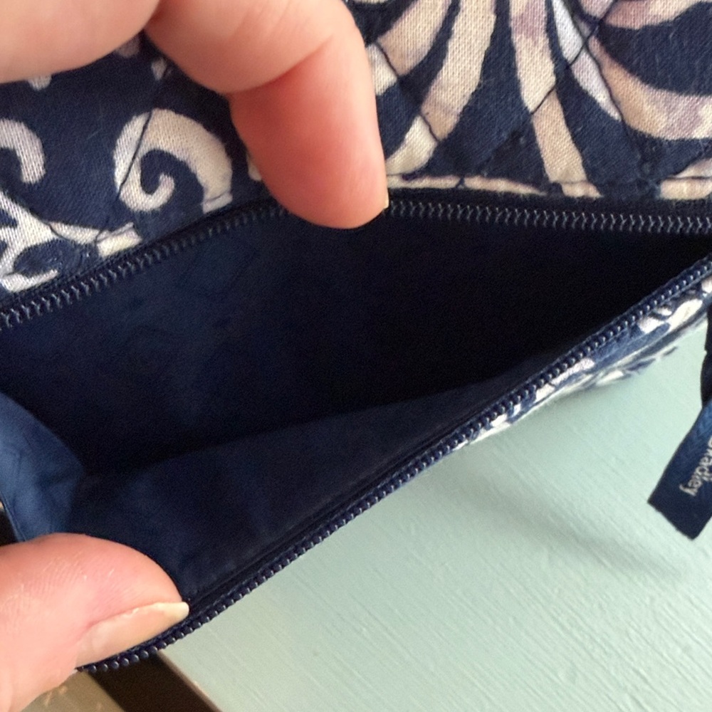 Vera Bradley Navy and white, lavender pattern. Quilted Wallet - Picture 4 of 8